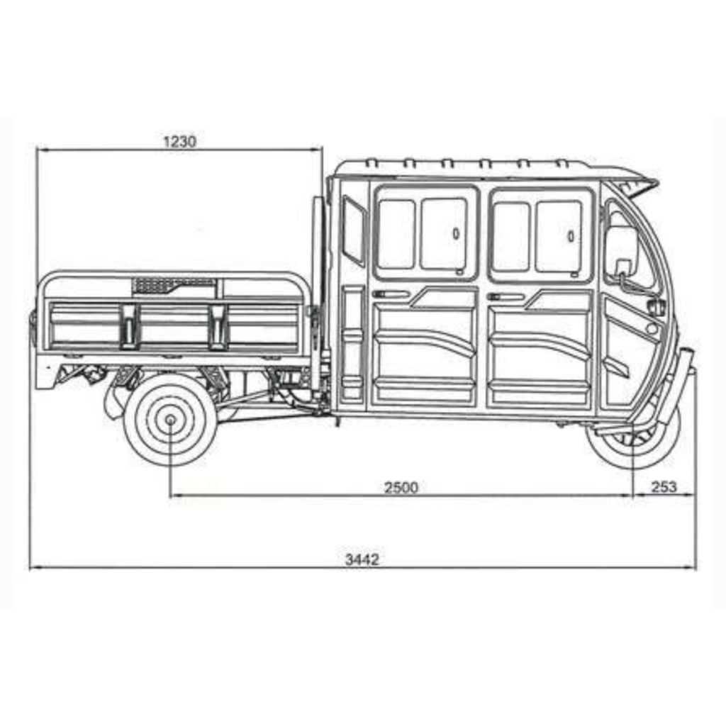 Elektro-Lastendreirad 45 CARGO TRIKE 3000W 72V 58AH Doppel Kabine VOLTA ...