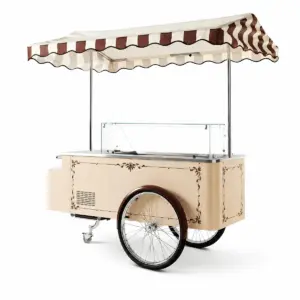 Mobiler Eiswagen mit 6 Behältern – 230-V-Verkaufswagen im Vintage-Design